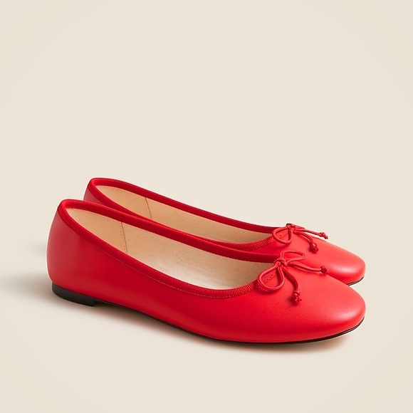 J. Crew Shoes - J. Crew Andi Ballet Leather Flats in "Red Arroyo" Size 9.5